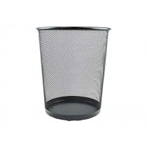 Circular Mesh Bin - Waste Paper Basket (Black) 24 Pack