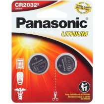 Panasonic CR2032 Battery (2 pack) - Lithium Coin Cell, 3V, Silver