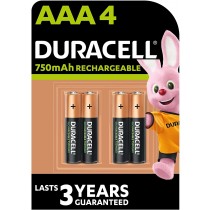 Duracell Rechargeable AAA 750 mAh Batteries, Pack of 4, DC2400