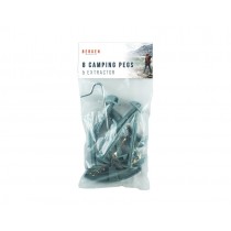 Bergen Camping Pegs & Extractor 8 Pack